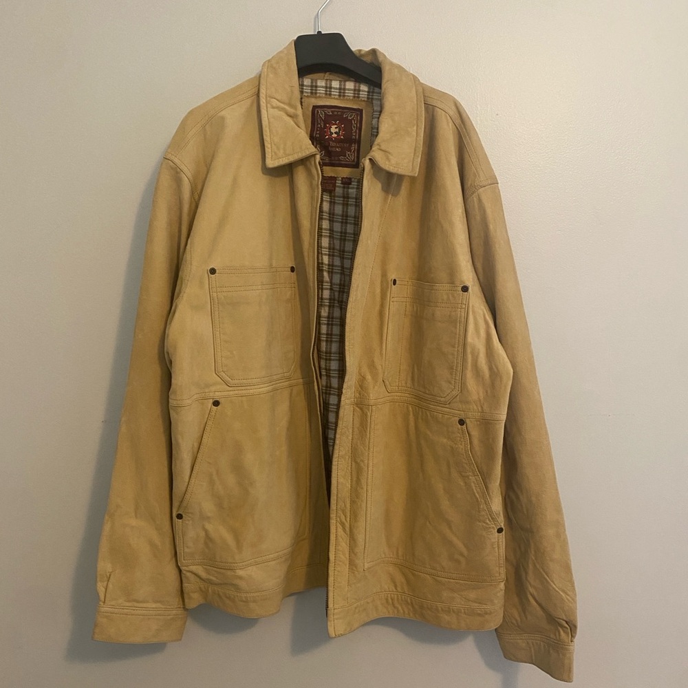 The Territory Ahead Butter Yellow Suede Jacket (Size XXL)